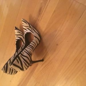 Zebra hair skin high heels